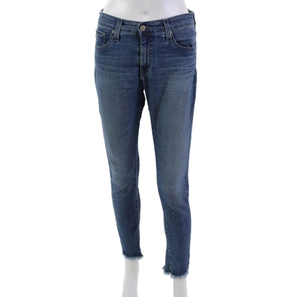 AG-ED Denim Womens Farrah High Rise Raw hem Skinny Jeans Blue Size 27
